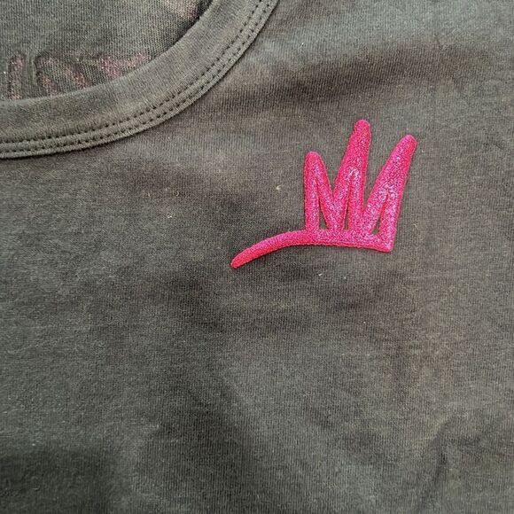 NWT Juicy Couture Black Licorice Embroidered "Stay Juicy" Logo Tee Fitted Size M - Picture 2 of 9